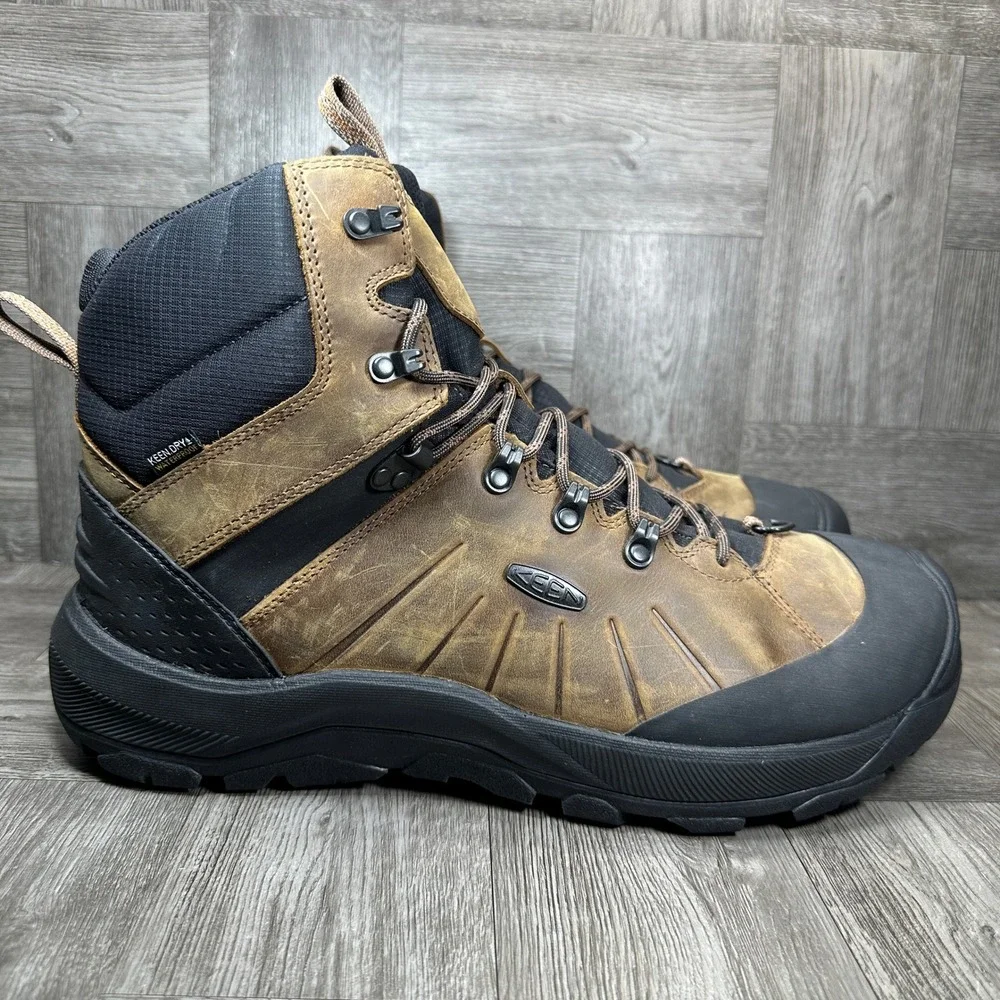 KEEN Revel IV Mid Polar Hiking Boots Mens 15 Brown Waterproof Leather NEW